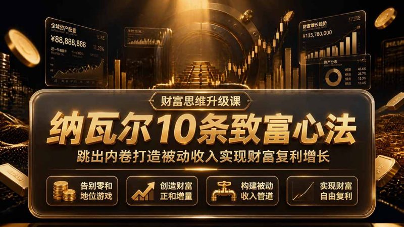 付费文章:纳瓦尔10条致富心法,跳出内卷打造被动收入实现财富复利增长 - 技研社-技研社