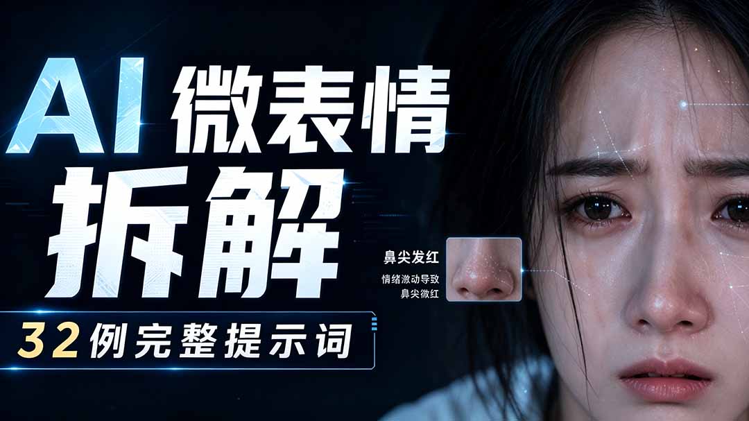 AI微表情拆解提示词合集,精准调控AI角色表情,告别塑料感、AI面瘫脸 AI微表情拆解提示词合集,精准调控AI角色表情,告别塑料感、AI面瘫脸