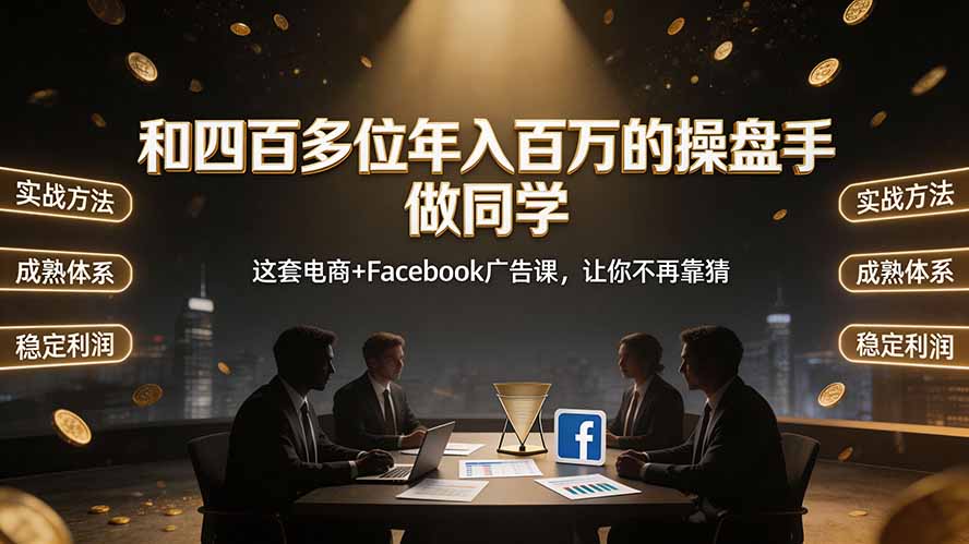 和四百多位年入百万的操盘手做同学——这套电商+Facebook广告课,让你不再靠猜【原创双语字幕】 和四百多位年入百万的操盘手做同学——这套电商+Facebook广告课,让你不再靠猜【原创双语字幕】