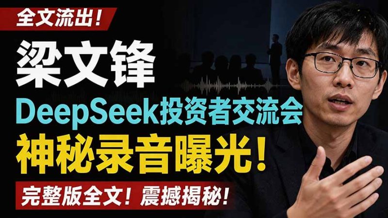 全文流出梁文锋DeepSeek投资者交流会神秘录音曝光,感兴趣的抓紧看 - 技研社-技研社