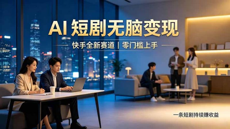 别乱找副业了，快手 AI 短剧零门槛长久被动增收 - 技研社-技研社