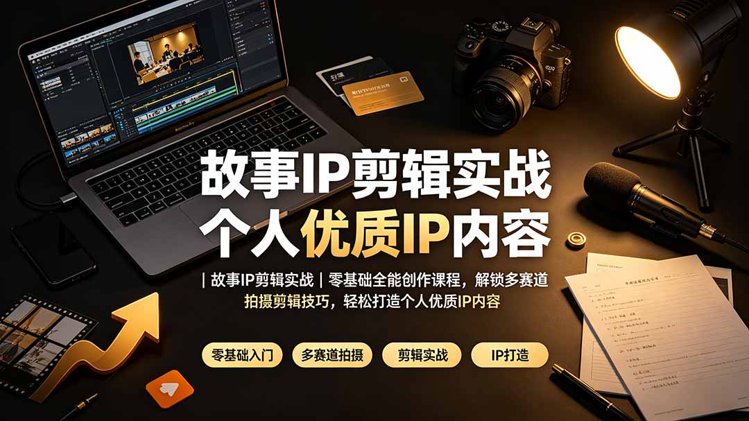 故事IP剪辑实战|零基础全能创作课程,解锁多赛道拍摄剪辑技巧,轻松打造个人优质IP内容 故事IP剪辑实战|零基础全能创作课程,解锁多赛道拍摄剪辑技巧,轻松打造个人优质IP内容