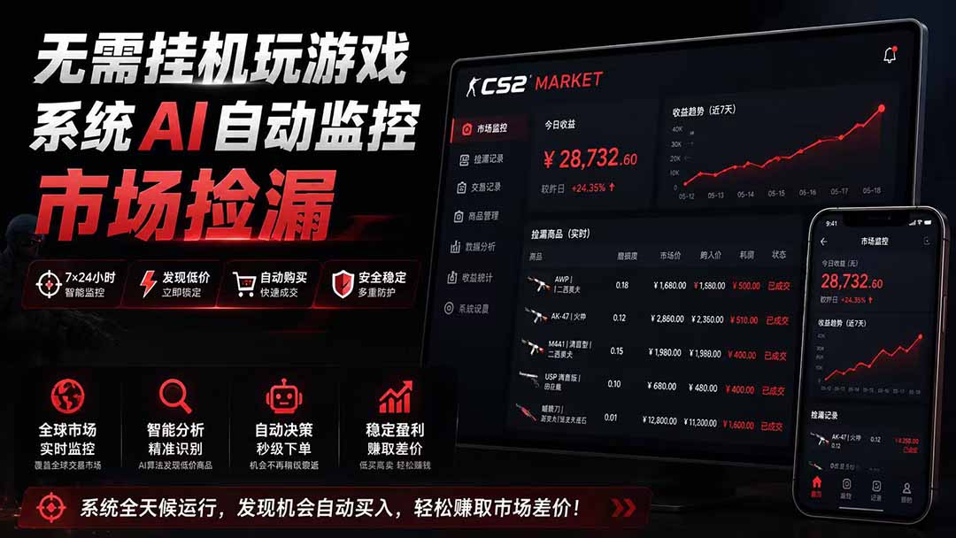 系统AI自动监控市场捡漏,不用玩游戏|只需要一部手机|支持任何形式数据验证 系统AI自动监控市场捡漏,不用玩游戏|只需要一部手机|支持任何形式数据验证