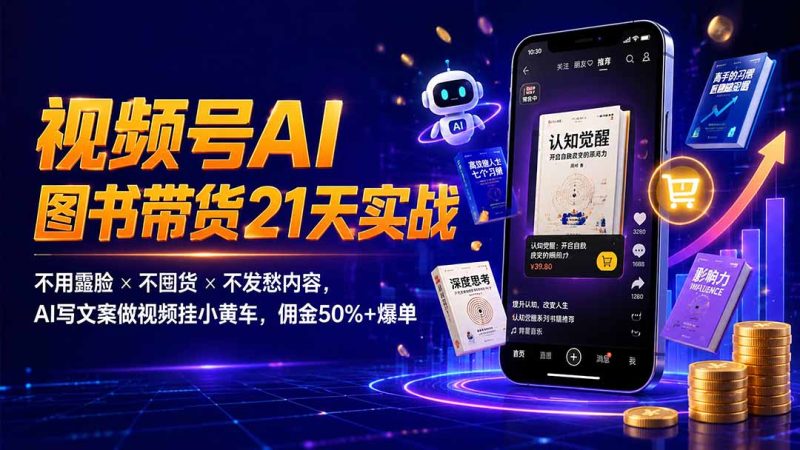 繁花视频号AI图书带货21天实战-技研社