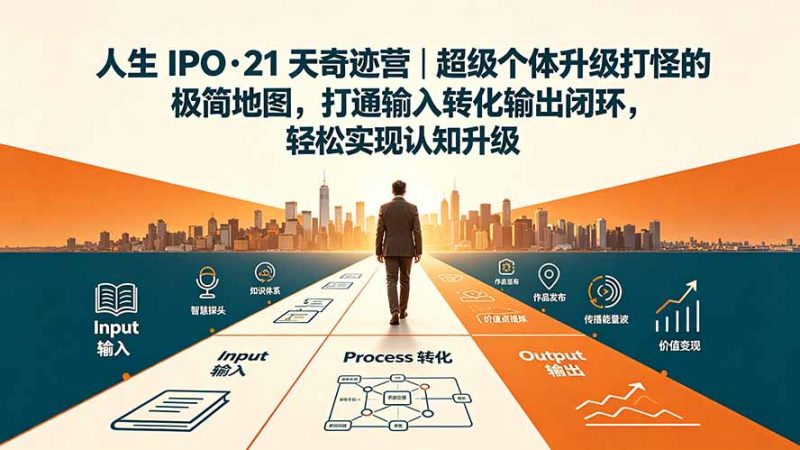 人生 IPO-21 天奇迹营|超级个体升级打怪的极简地图,打通输入转化输出闭环,轻松实现认知升级 - 技研社-技研社