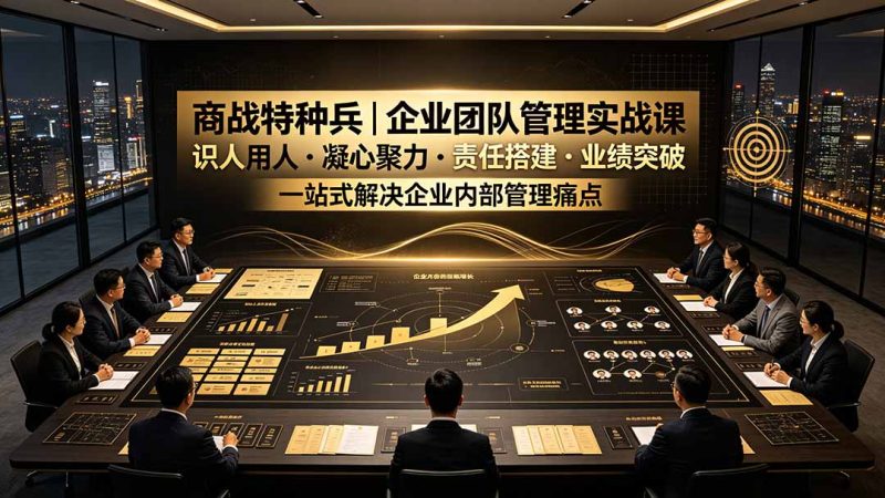 商战特种兵|企业团队管理实战课:识人用人|凝心聚力|责任搭建|业绩突破,一站式解决企业内部管理痛点 - 技研社-技研社