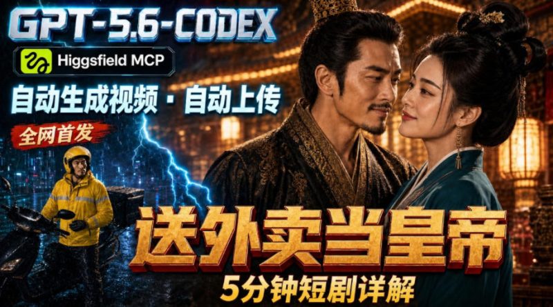 GPT-5.6 Codex+Higgsfield MCP:一条指令生成5分钟短剧并自动上传YouTube(油管) - 技研社-技研社