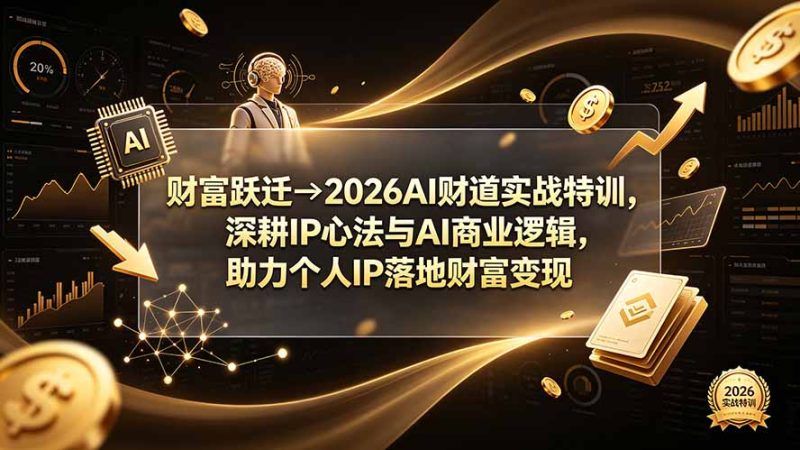 财富跃迁→2026AI财道实战特训,深耕IP心法与AI商业逻辑,助力个人IP落地财富变现 - 技研社-技研社