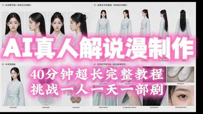 2026AI真人解说漫剧制作40分钟超长完整教程-技研社
