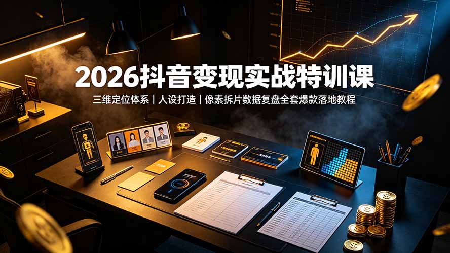 2026抖音变现实战特训课:三维定位体系|人设打造|像素拆片数据复盘全套爆款落地教程 2026抖音变现实战特训课:三维定位体系|人设打造|像素拆片数据复盘全套爆款落地教程