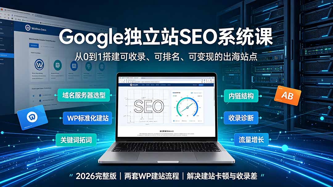 Google独立站SEO-7月系统课:出海基建×WordPress建站×AI内容生产×站内外优化×Search Console×AdSense变现 Google独立站SEO-7月系统课:出海基建×WordPress建站×AI内容生产×站内外优化×Search Console×AdSense变现