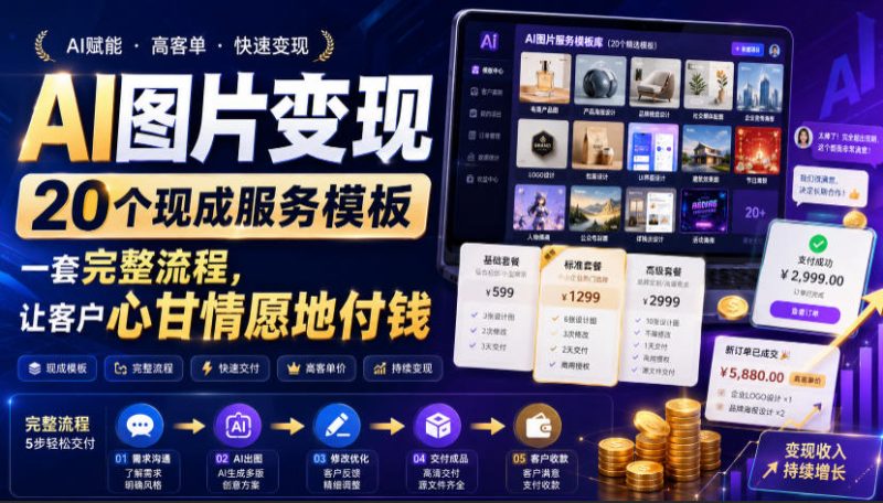 AI图片变现,20个现成服务模板,一套完整流程,让客户心甘情愿地付钱【原创双语字幕】 - 技研社-技研社