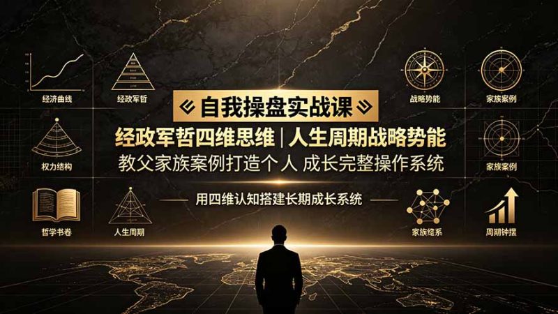 自我操盘实战课:经政军哲四维思维|人生周期战略势能|教父家族案例打造个人成长完整操作系统 - 技研社-技研社