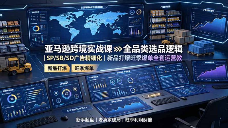 亚马逊跨境实战课:全品类选品逻辑|SP/SB/SD广告精细化|新品打爆旺季爆单全套运营教程 - 技研社-技研社