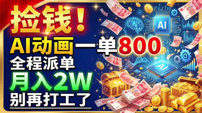 捡钱！AI动画一单800，全程派单，月入2W，别再打工了 - 技研社-技研社