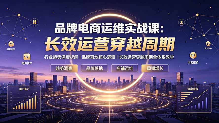 品牌电商运维实战课:行业趋势深度拆解|品牌落地核心逻辑|长效运营穿越周期全体系教学 品牌电商运维实战课:行业趋势深度拆解|品牌落地核心逻辑|长效运营穿越周期全体系教学