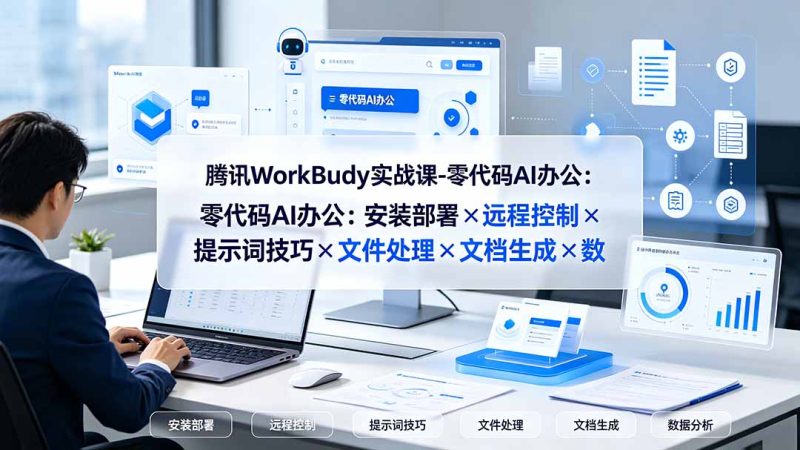 腾讯WorkBuddy实战课-零代码AI办公:安装部署×远程控制×提示词技巧×文件处理×文档生成×数据分析 - 技研社-技研社
