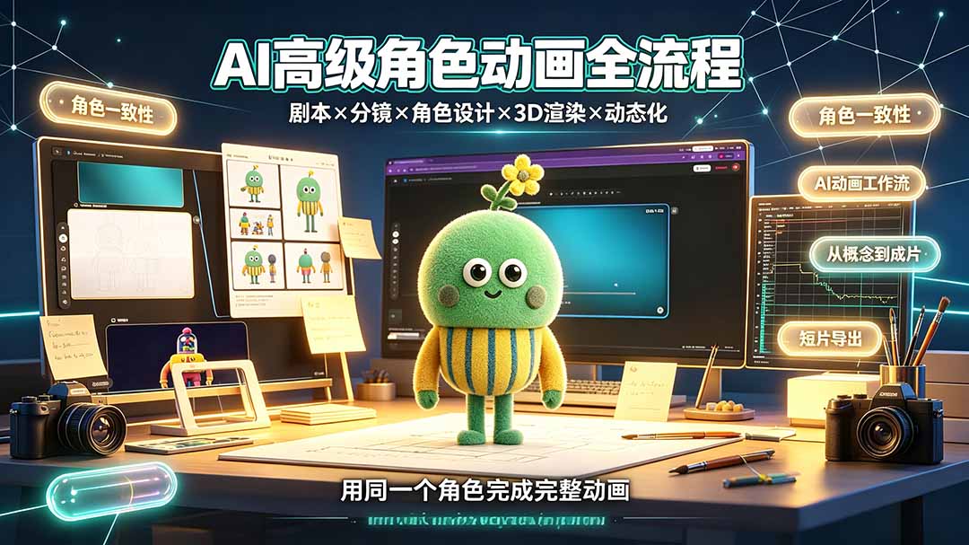 AI高级角色动画全流程:剧本×分镜×角色设计×3D渲染×动态化,从概念到成片一站式教学 AI高级角色动画全流程:剧本×分镜×角色设计×3D渲染×动态化,从概念到成片一站式教学