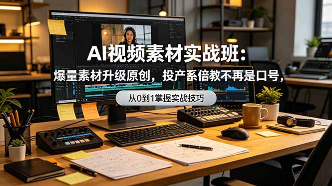 AI视频素材实战班:爆量素材升级原创,投产翻倍不再是口号,0-1系统教学实战落地 AI视频素材实战班:爆量素材升级原创,投产翻倍不再是口号,0-1系统教学实战落地