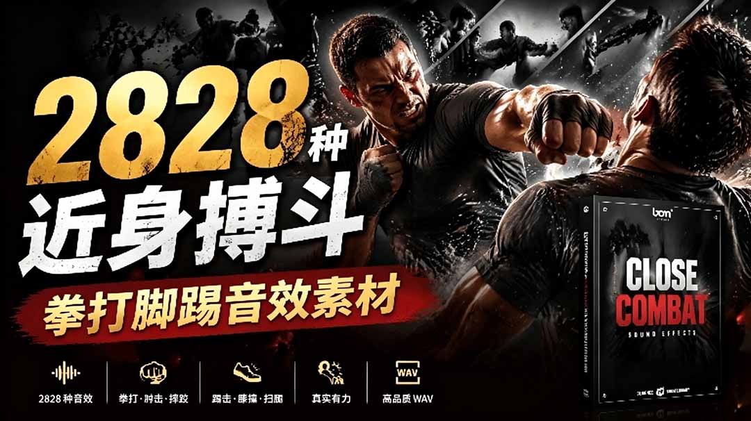宝藏级别音效！2828种近身搏斗拳打脚踢音效素材，全部中文分类，免解压使用 Close Combat