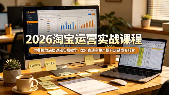 2026 淘宝运营实战课程,付费投放底层逻辑实操教学,优化直通车投产提升店铺成交转化 2026 淘宝运营实战课程,付费投放底层逻辑实操教学,优化直通车投产提升店铺成交转化