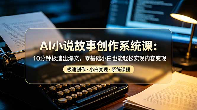 AI小说故事创作系统课:10分钟极速出爆文,零基础小白也能轻松实现内容变现 AI小说故事创作系统课:10分钟极速出爆文,零基础小白也能轻松实现内容变现