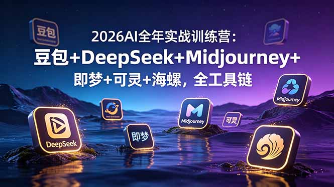 2026AI全年实战训练营：豆包+DeepSeek+Midjourney+即梦+可灵+海螺，全工具链 - 技研社-技研社