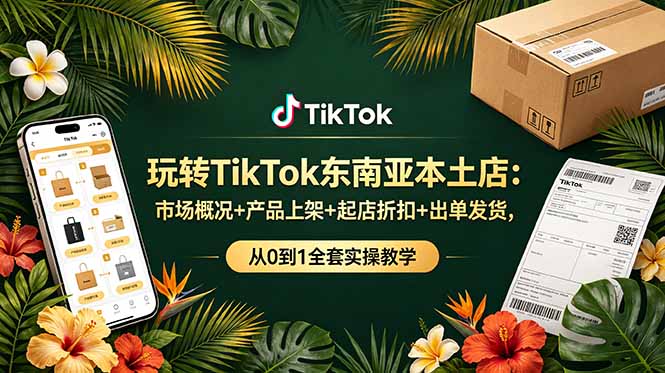 玩转TikTok东南亚本土店:市场概况+产品上架+起店折扣+出单发货,从0到1全套实操教学 玩转TikTok东南亚本土店:市场概况+产品上架+起店折扣+出单发货,从0到1全套实操教学