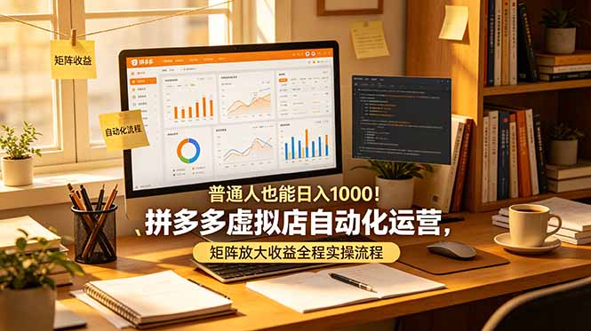 普通人也能日入 1000!拼多多虚拟店自动化运营,矩阵放大收益全程实操流程 普通人也能日入 1000!拼多多虚拟店自动化运营,矩阵放大收益全程实操流程