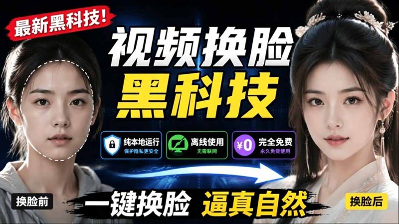 AI 人工智能如此夸张?一键视频换脸黑科技,纯本地离线运行,本地视频换脸娱乐工具, AI FaceSwap - 技研社-技研社