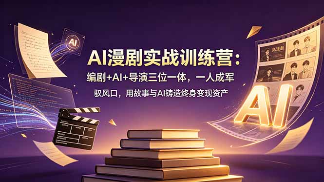 AI漫剧实战训练营:编剧 AI 导演三位一体,一人成军 驭风口,用故事与AI铸造终身变现资产 AI漫剧实战训练营:编剧 AI 导演三位一体,一人成军 驭风口,用故事与AI铸造终身变现资产