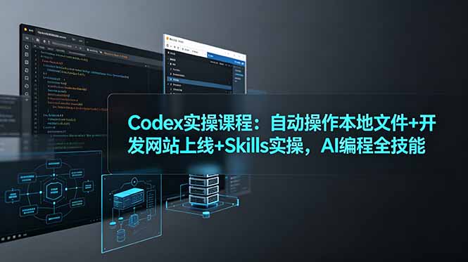 Codex实操课程:自动操作本地文件+开发网站上线+Skills实操,AI编程全技能 Codex实操课程:自动操作本地文件+开发网站上线+Skills实操,AI编程全技能