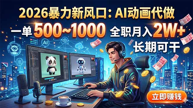2026暴力新风口：AI动画代做，一单500~1000，全职月入2W+，长期可干 - 技研社-技研社