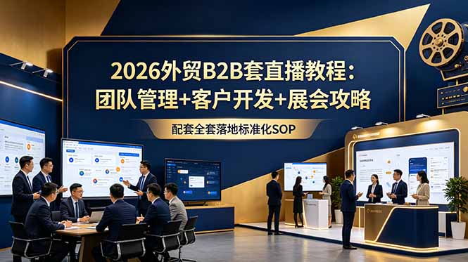 2026外贸B2B套直播教程：团队管理+客户开发+展会攻略，配套全套落地标准化SOP - 技研社-技研社