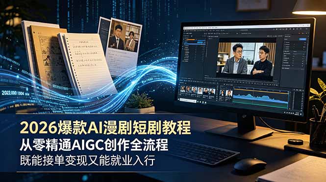 2026 爆款 AI 漫剧短剧教程 从零精通 AIGC 创作全流程 既能接单变现又能就业入行 2026 爆款 AI 漫剧短剧教程 从零精通 AIGC 创作全流程 既能接单变现又能就业入行