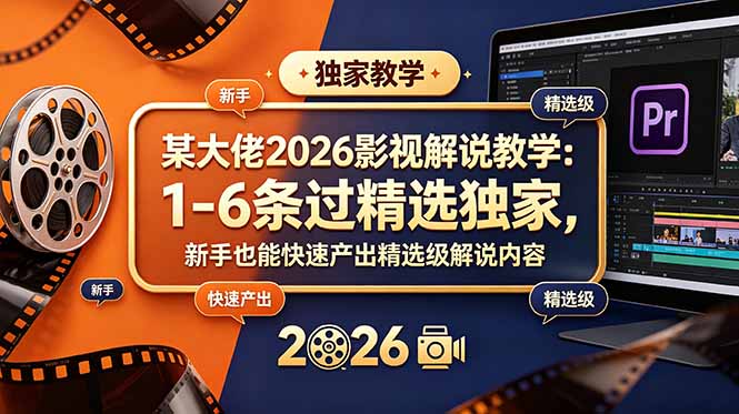 某大佬2026影视解说教学:1-6条过精选独家,新手也能快速产出精选级解说内容 某大佬2026影视解说教学:1-6条过精选独家,新手也能快速产出精选级解说内容