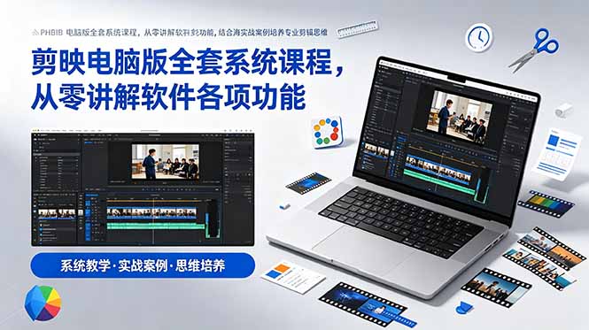 剪映电脑版全套系统课程,从零讲解软件各项功能,结合海量实战案例培养专业剪辑思维 剪映电脑版全套系统课程,从零讲解软件各项功能,结合海量实战案例培养专业剪辑思维