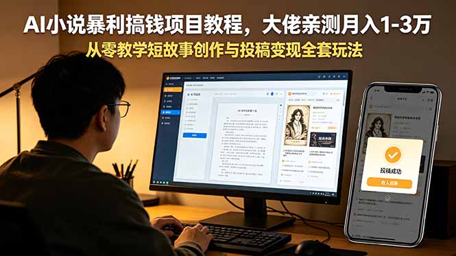 AI小说暴利搞钱项目教程：大佬亲测月入1，3万-技研社