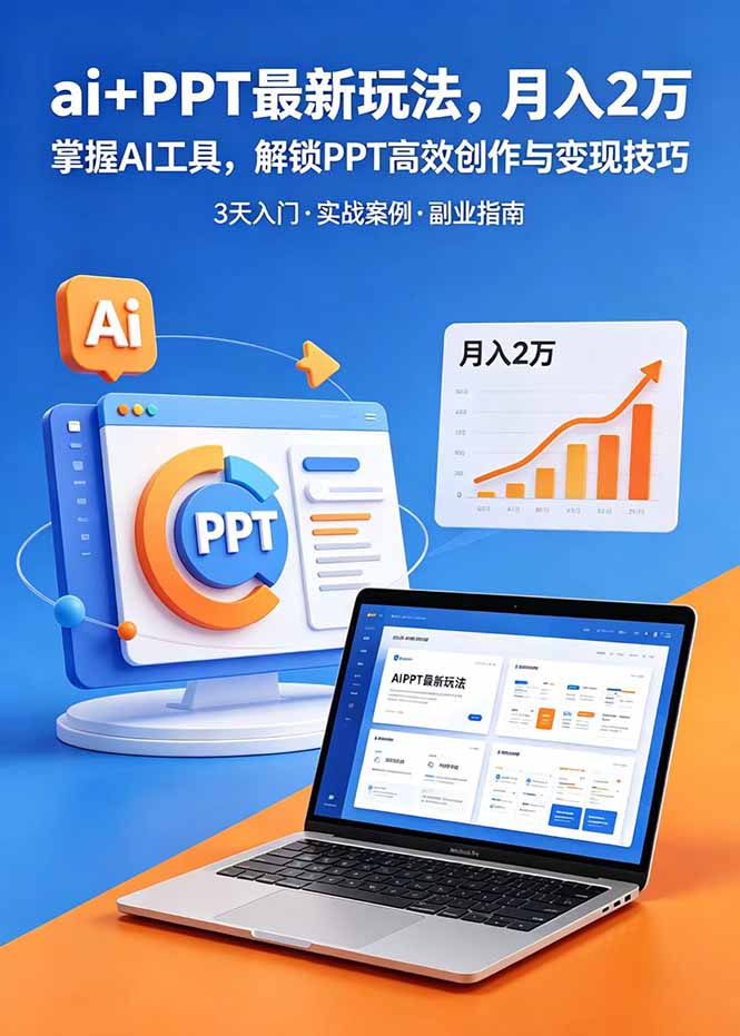 ai+PPT最新玩法,月入2万掌握AI工具,解锁PPT高效创作与变现技巧3天入门,实战案例·副业指南 ai+PPT最新玩法,月入2万掌握AI工具,解锁PPT高效创作与变现技巧3天入门,实战案例·副业指南