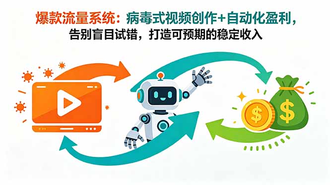爆款流量系统：病毒式视频创作+自动化盈利，告别盲目试错，打造可预期的稳定收入 - 技研社-技研社