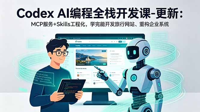 Codex AI编程全栈开发课-更新:MCP服务+Skills工程化,学完能开发旅行网站、重构企业系统 Codex AI编程全栈开发课-更新:MCP服务+Skills工程化,学完能开发旅行网站、重构企业系统
