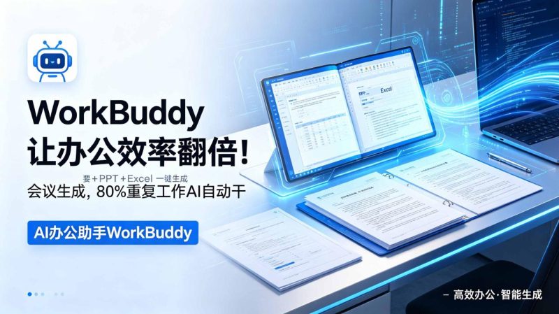 WorkBuddy让办公效率翻倍！会议纪要+PPT+Excel一键生成-技研社