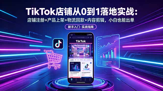 TikTok店铺从0到1落地实战:店铺注册+产品上架+物流回款+内容剪辑,小白也能出单 TikTok店铺从0到1落地实战:店铺注册+产品上架+物流回款+内容剪辑,小白也能出单