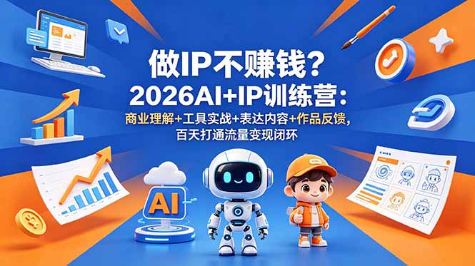 做IP不赚钱？2026AI+IP训练营：商业理解+工具实战+表达内容+作品反馈，百天打通流量变现闭环 - 技研社-技研社