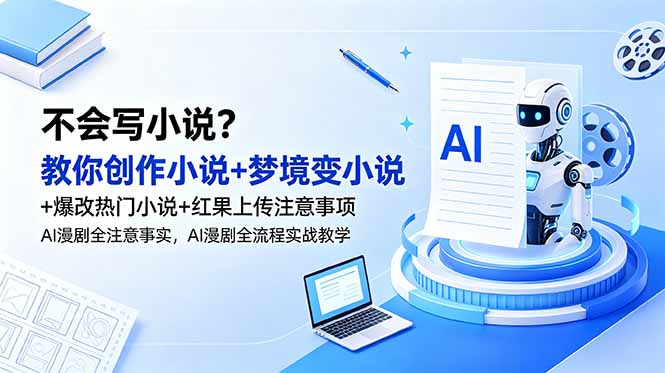 不会写小说?教你创作小说+梦境变小说+爆改热门小说+红果上传注意事项-技研社