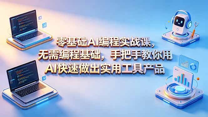 零基础AI编程实战课-更新，无需编程基础，手把手教你用AI快速做出实用工具产品 - 技研社-技研社