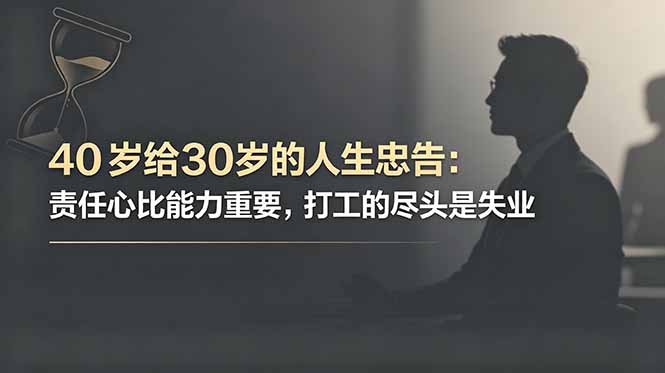付费文章:40岁给30岁的人生忠告:责任心比能力重要,打工的尽头是失业 付费文章:40岁给30岁的人生忠告:责任心比能力重要,打工的尽头是失业