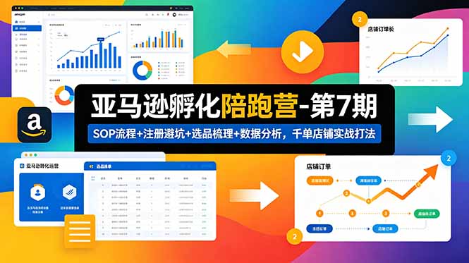 亚马逊孵化陪跑营-第7期:SOP流程+注册避坑+选品梳理+数据分析,千单店铺实战打法 亚马逊孵化陪跑营-第7期:SOP流程+注册避坑+选品梳理+数据分析,千单店铺实战打法