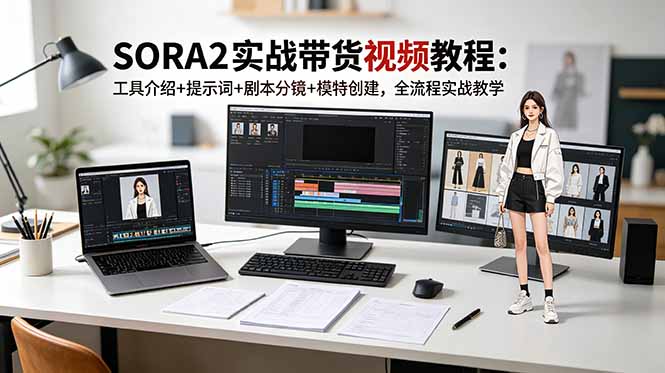 SORA2实战带货视频教程:工具介绍+提示词+剧本分镜+模特创建,全流程实战教学 SORA2实战带货视频教程:工具介绍+提示词+剧本分镜+模特创建,全流程实战教学