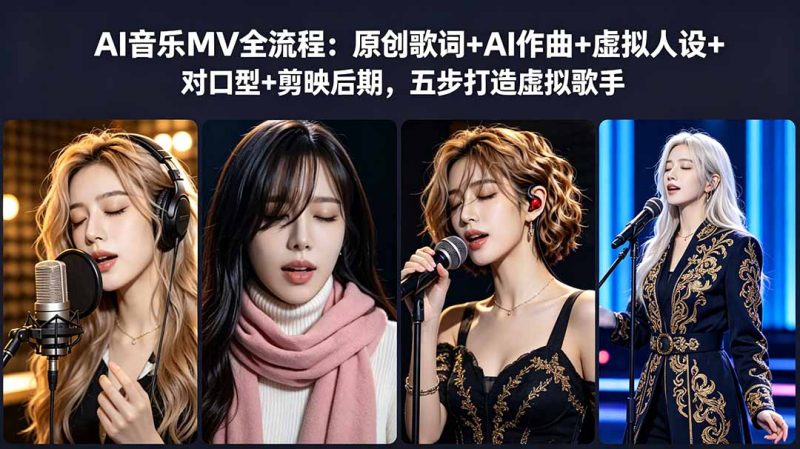 AI音乐MV全流程:原创歌词+AI作曲+虚拟人设+对口型+剪映后期,五步打造虚拟歌手 - 技研社-技研社
